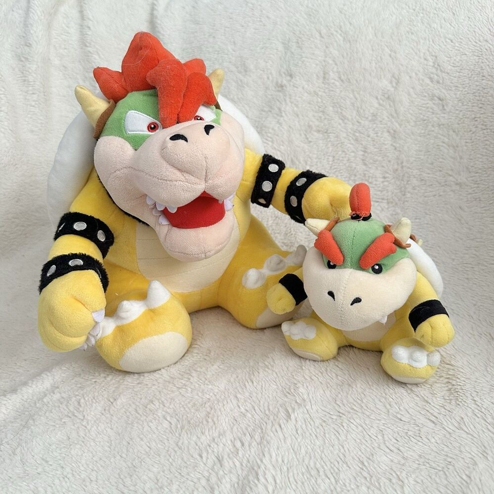 Universal Studios Super Mario World Bowser And Bowser Jr Lot Of 2 Plush Stuffed